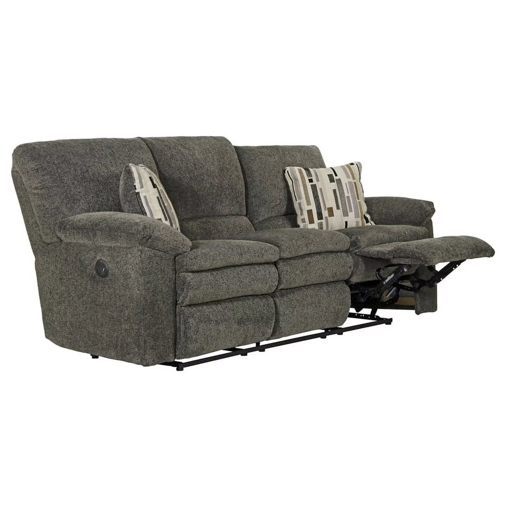 Charcoal Gray Polyester Power Reclining Sofa E8446