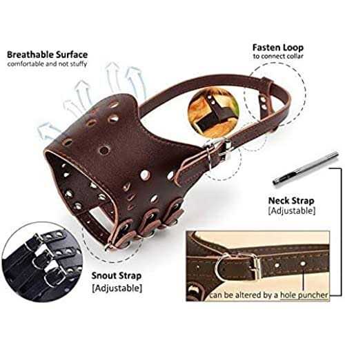Leather Dog Muzzle T9818
