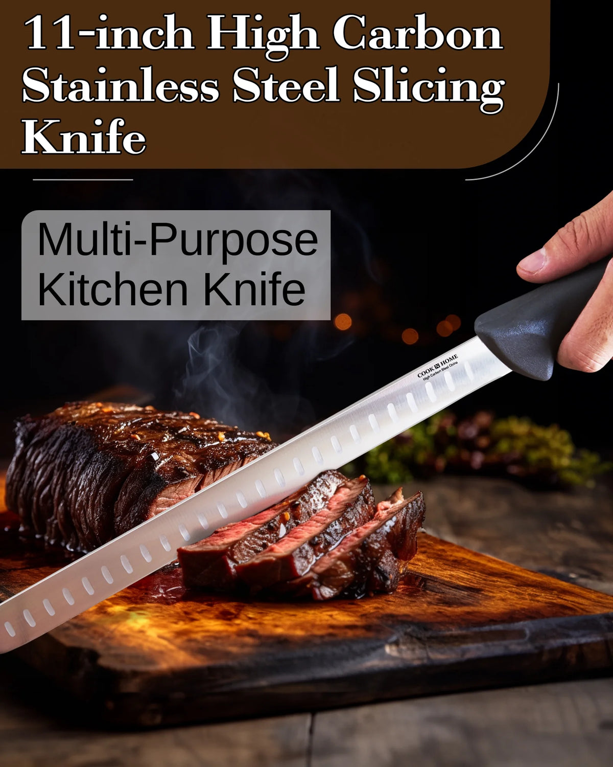 11-inch High Carbon Stainless Steel Slicing Carving Knife I906357