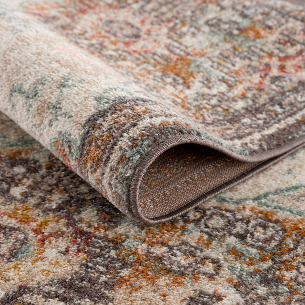 Gray Brown Red Area Rug C530253