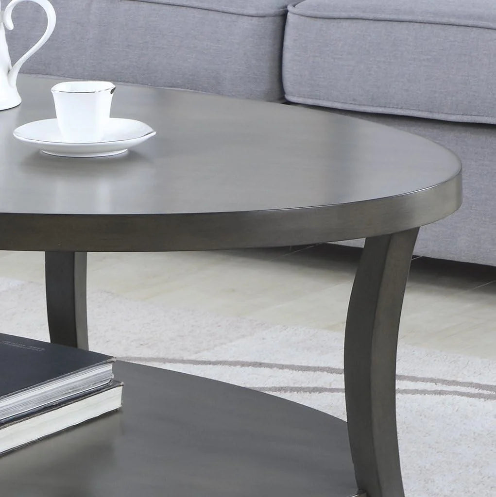 Gray Oval Coffee Table X145274