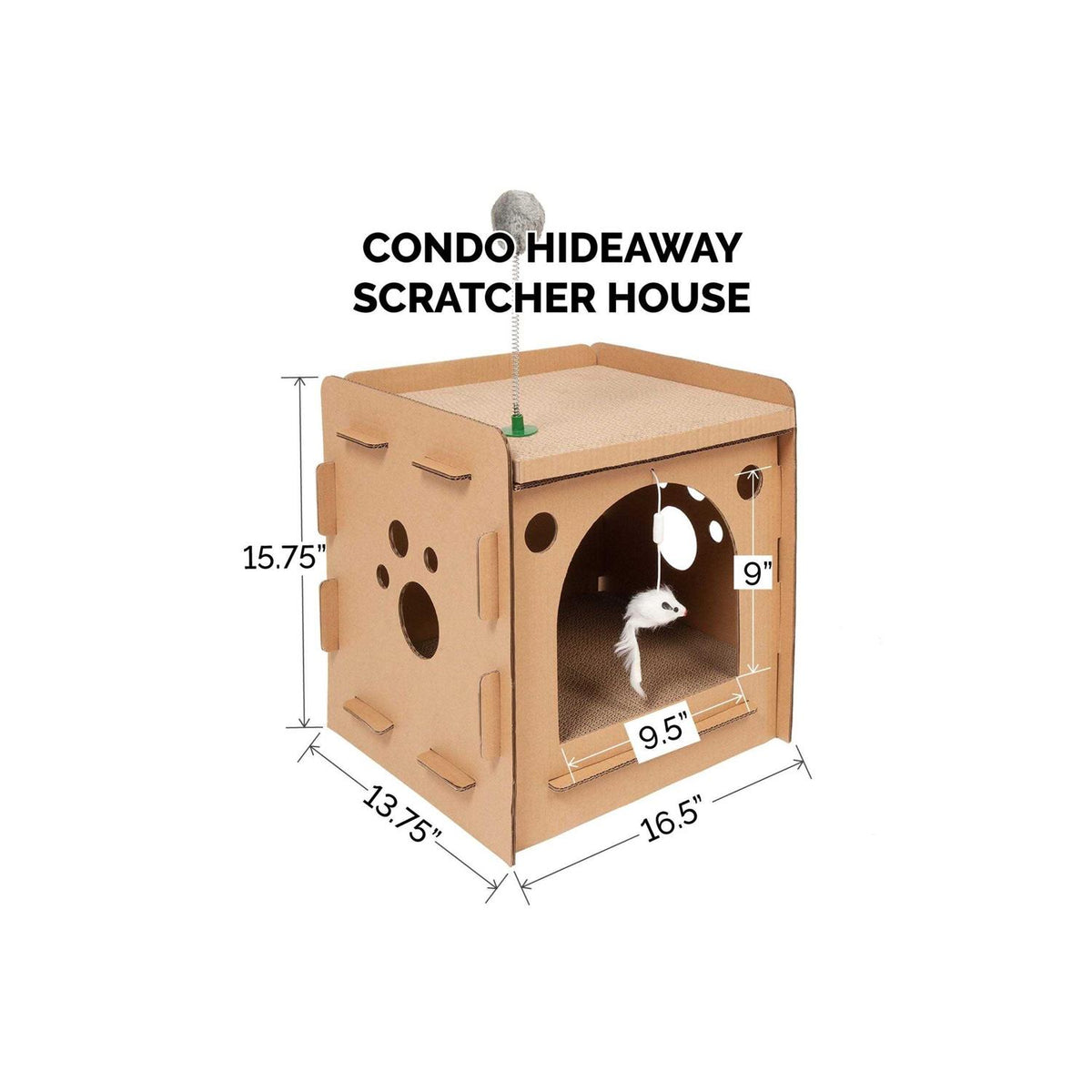 Corrugated Cat Scratcher House with Catnip G2677