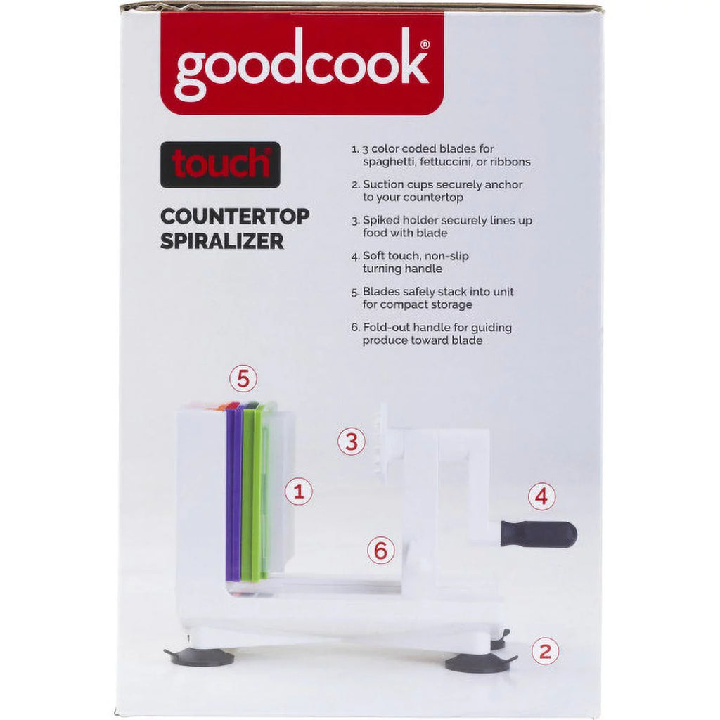 White Counter Top Veggie Spiralizer with Interchangeable Blades B63060
