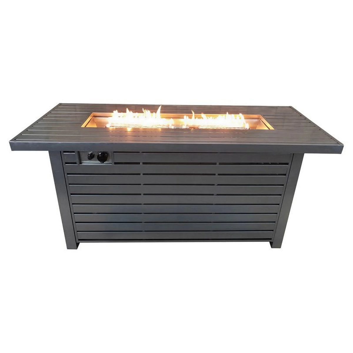 Gray Metal Propane/Natural Gas Fire Pit Table J529481