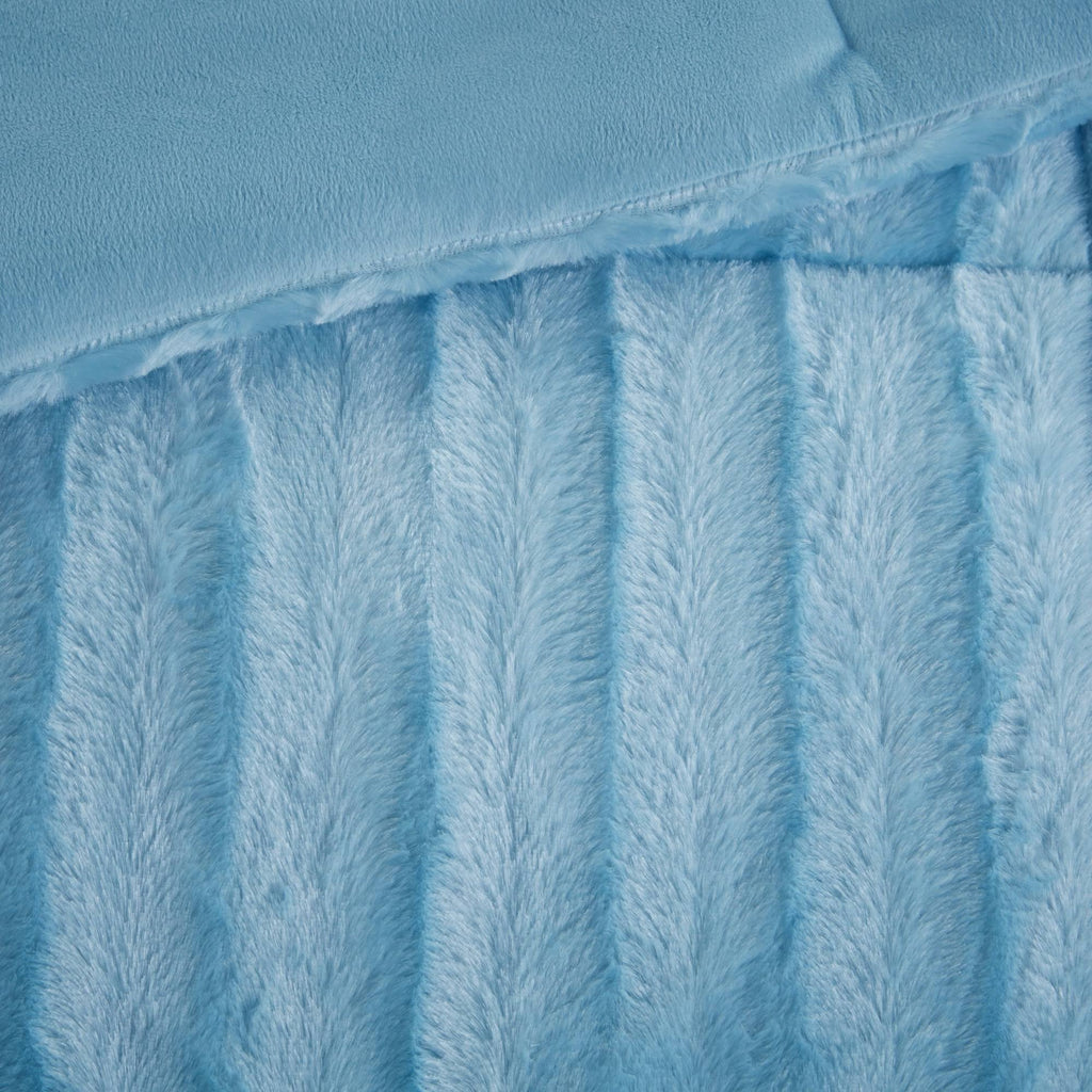 Grey Faux Fur Comforter Mini Set King/Cal King K387762