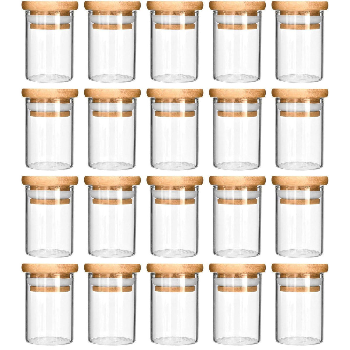 Glass Jar with Wooden Lid 4 fl oz 20-Pack H141