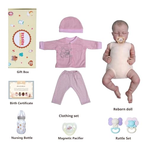 18 Inch Soft Body Realistic Reborn Baby Doll with Clothes and Toy Accessories L15654