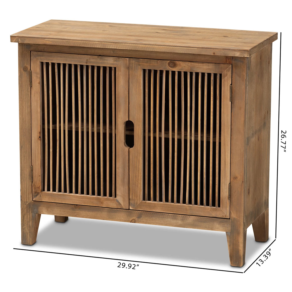 Medium Oak Finished 2-Door Wood Storage Cabinet S817