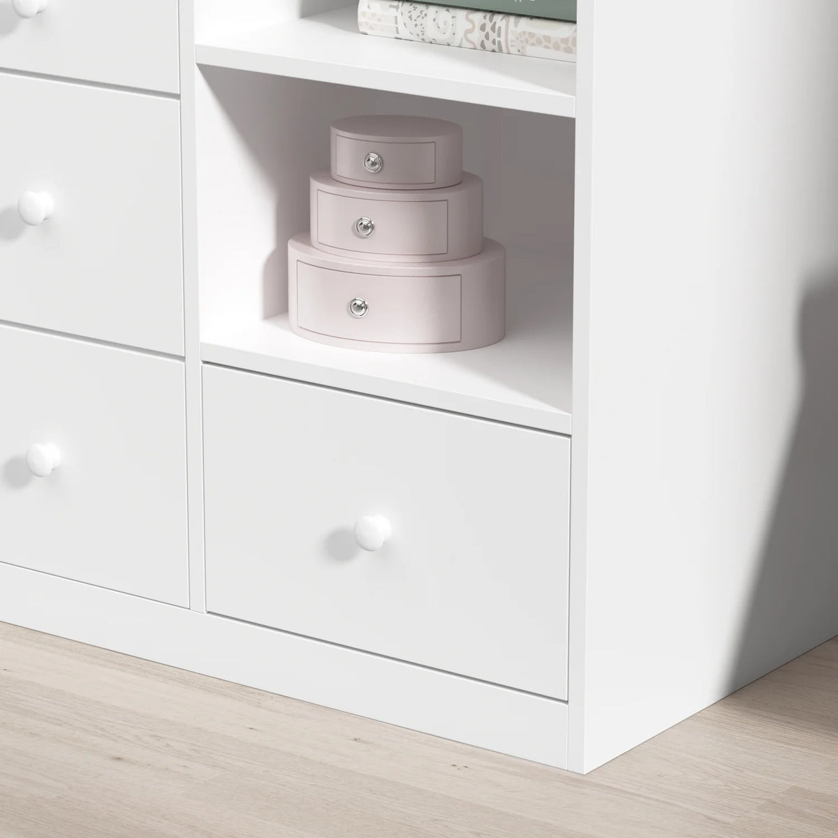 White 5 Drawer Baby Changing Table Dresser with Storage X728263