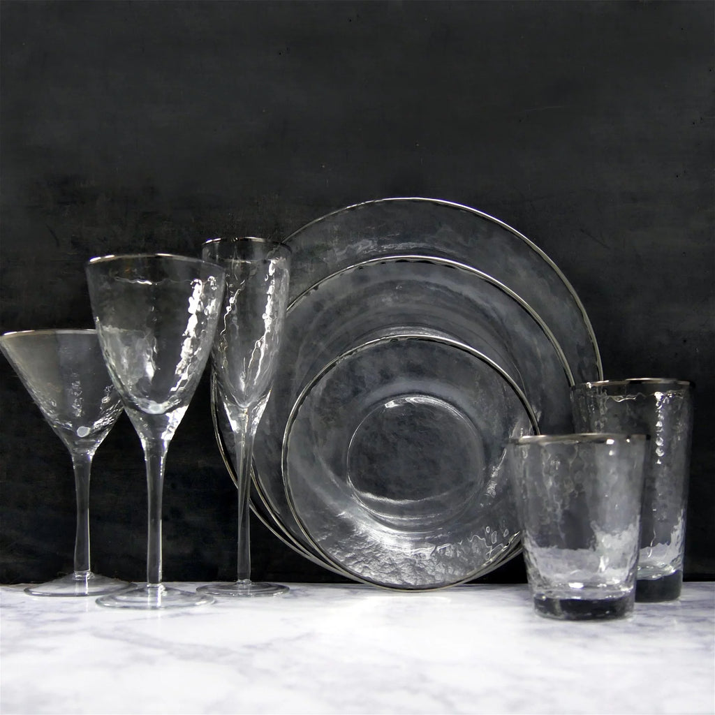 Metallic Rim Glass Platter A858