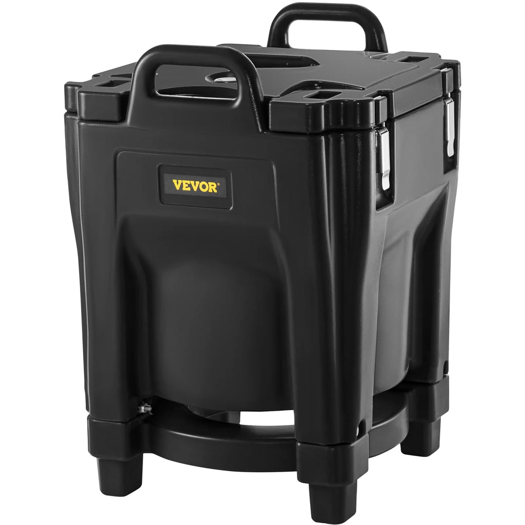 Black 32Qt Insulated Stackable Food Carrier with Stainless Steel Barrel L928