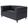 Black Faux Leather Love Seat Sofa W23268