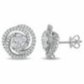 14K White Gold Round Cut Diamond Stud Earring R642560