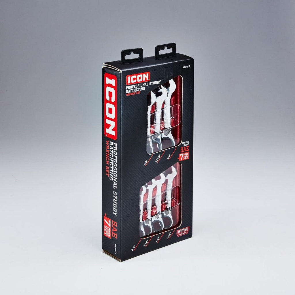 7 Piece SAE Ratcheting Combination Wrench Set H2702