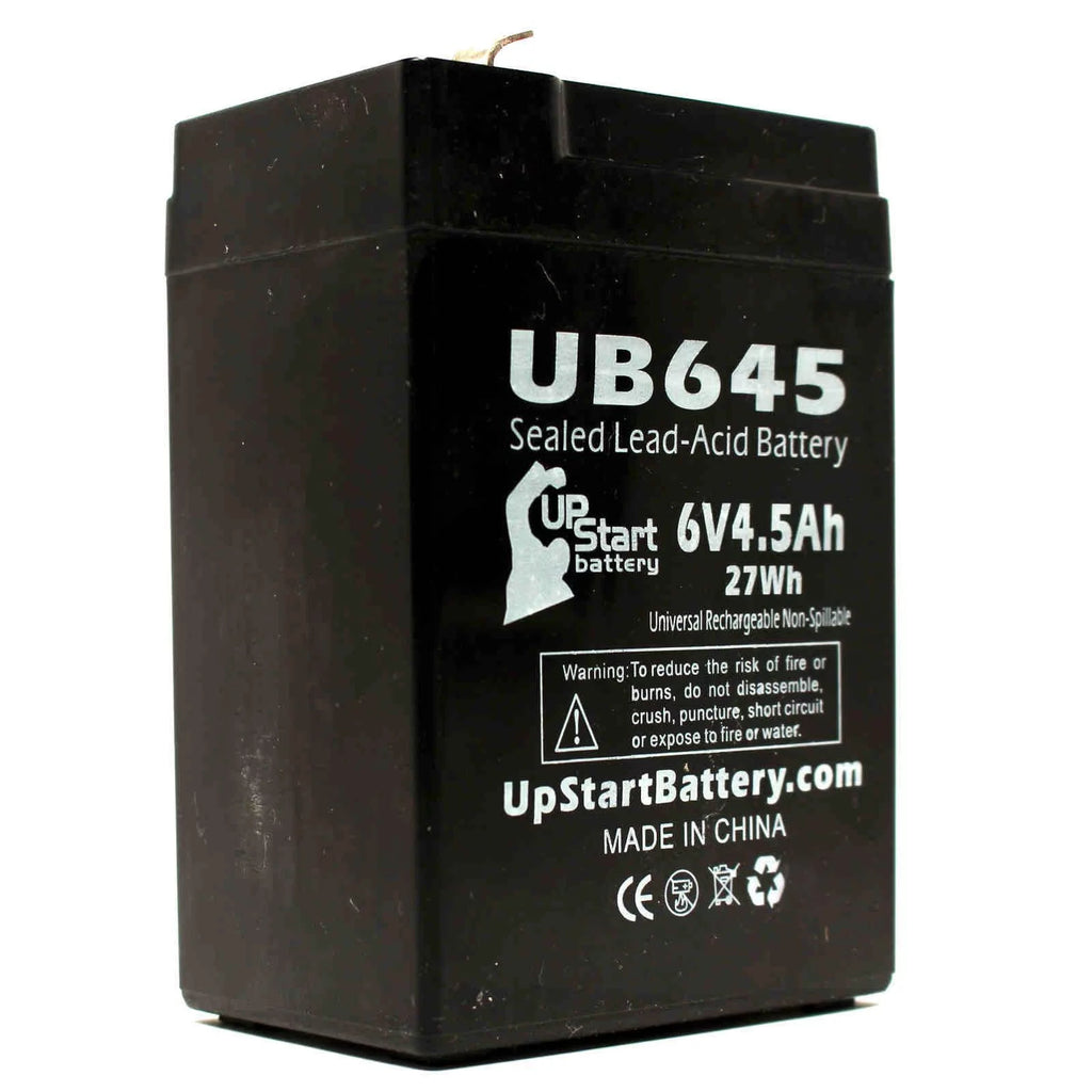 4x Pack 6V 4.5Ah Sealed Lead Acid Battery with F1 to F2 Terminal Adapters E515