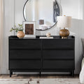 Black 6-Drawer Solid Wood Dresser Z962847