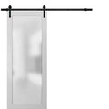 Frosted Glass Sliding Barn Door with Hardware Q3170