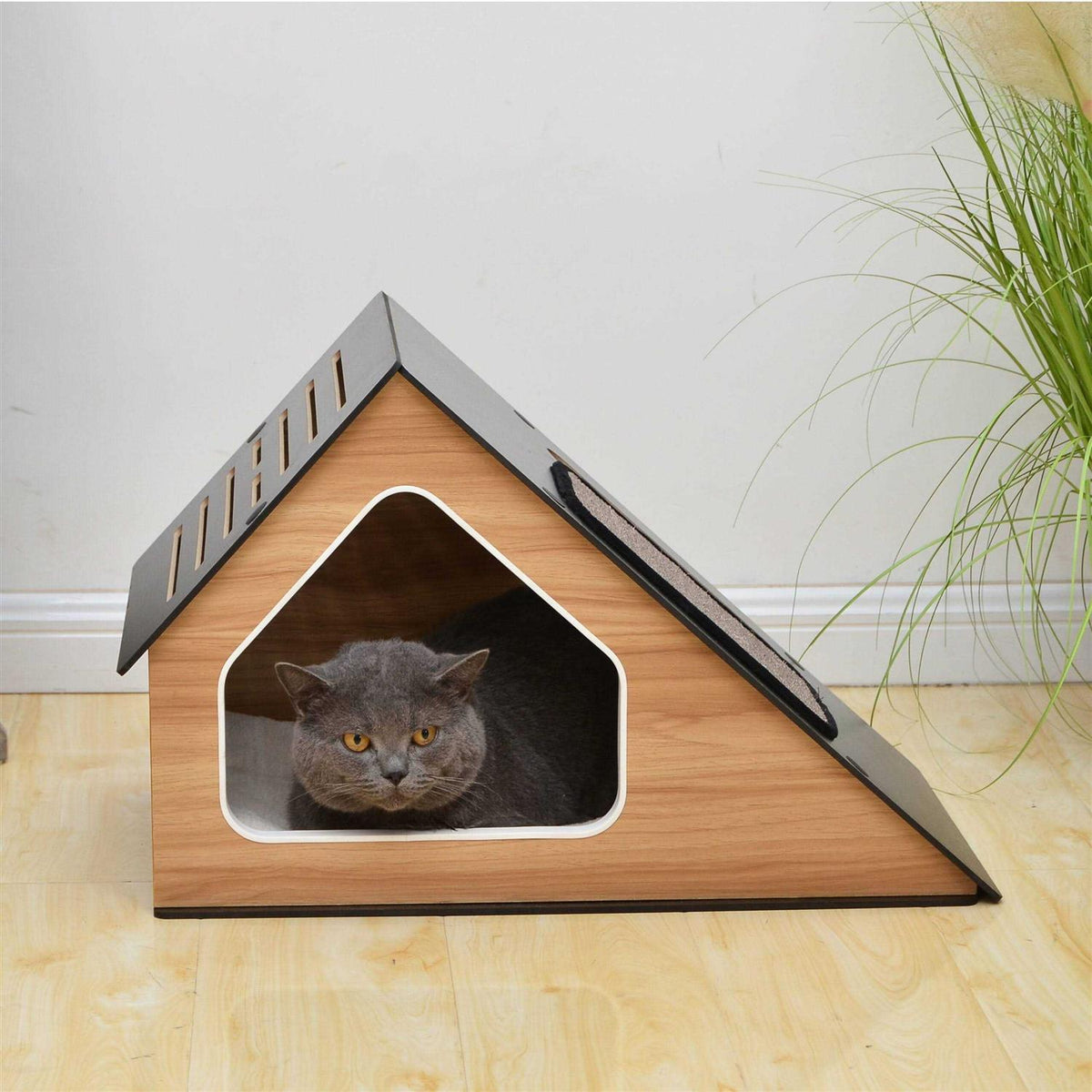 Modern Cat Condo with Sisal Scratching Pad O617118