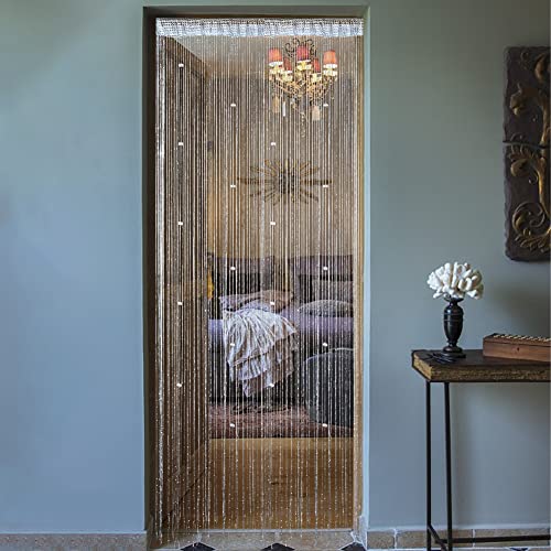Grey Bead Curtain Door Window Divider K3570