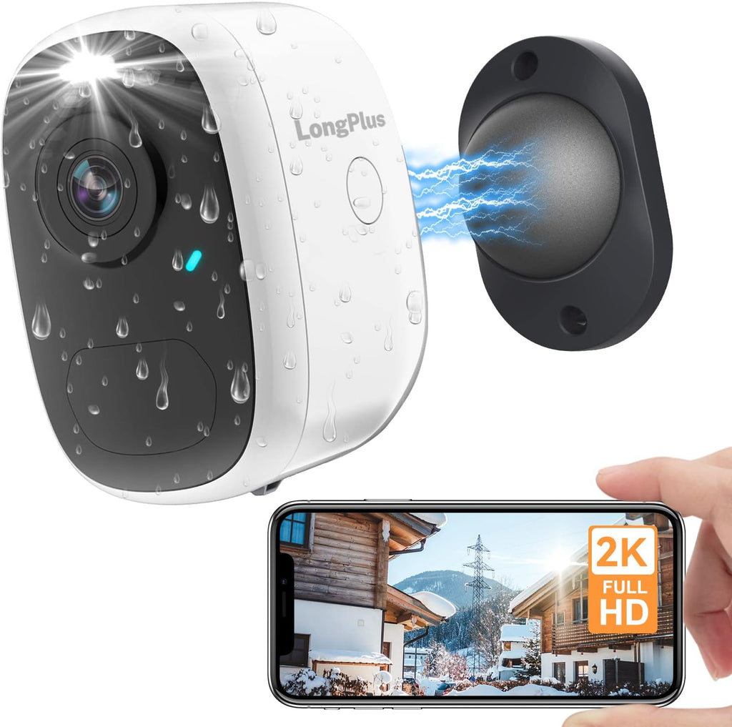 Wireless Outdoor Security Camera 2 Pack Battery Powered White X191578