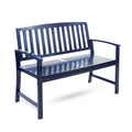 Navy Blue Acacia Wood Outdoor Bench L5865