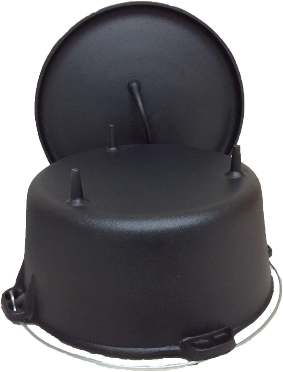 Pre-seasoned 16 Quart Cast Iron Dutch Oven with 3 legs and Lip Lid U4829