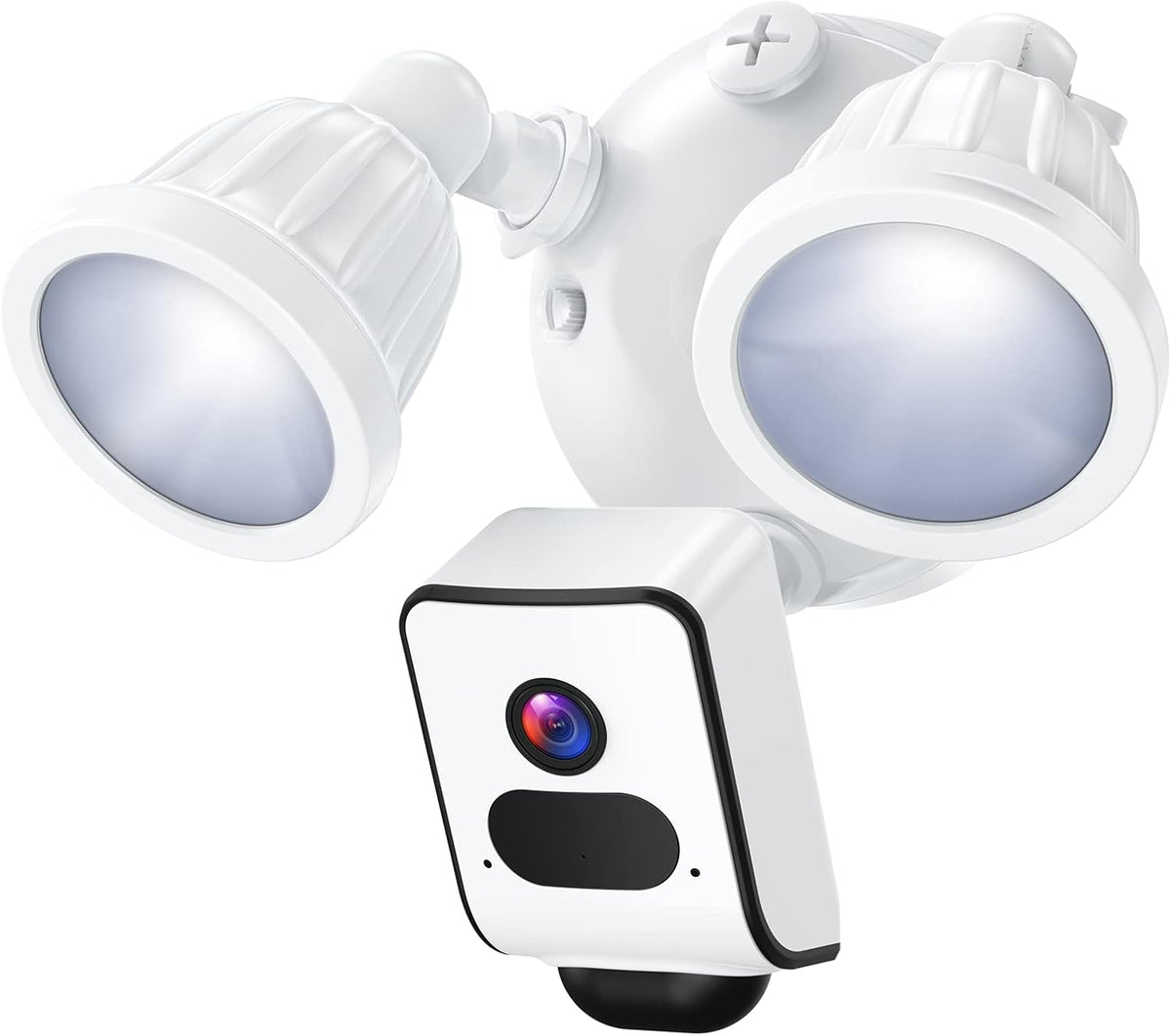 2500 Lumens Floodlight Camera Outdoor, Motion-Activated Light, Motion Detection and Siren Alarm, Waterproof (Black) D178149