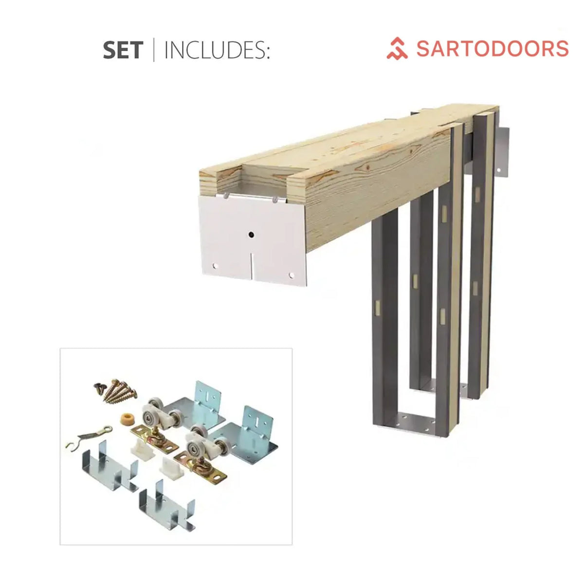 Solid Wood Sliding French Double Pocket Doors 36 x 80 inches U9963