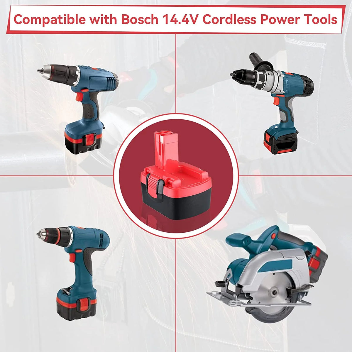 2Pack 4.6Ah 14.4V Replacement NI-MH Battery for Cordless Power Tools F333389