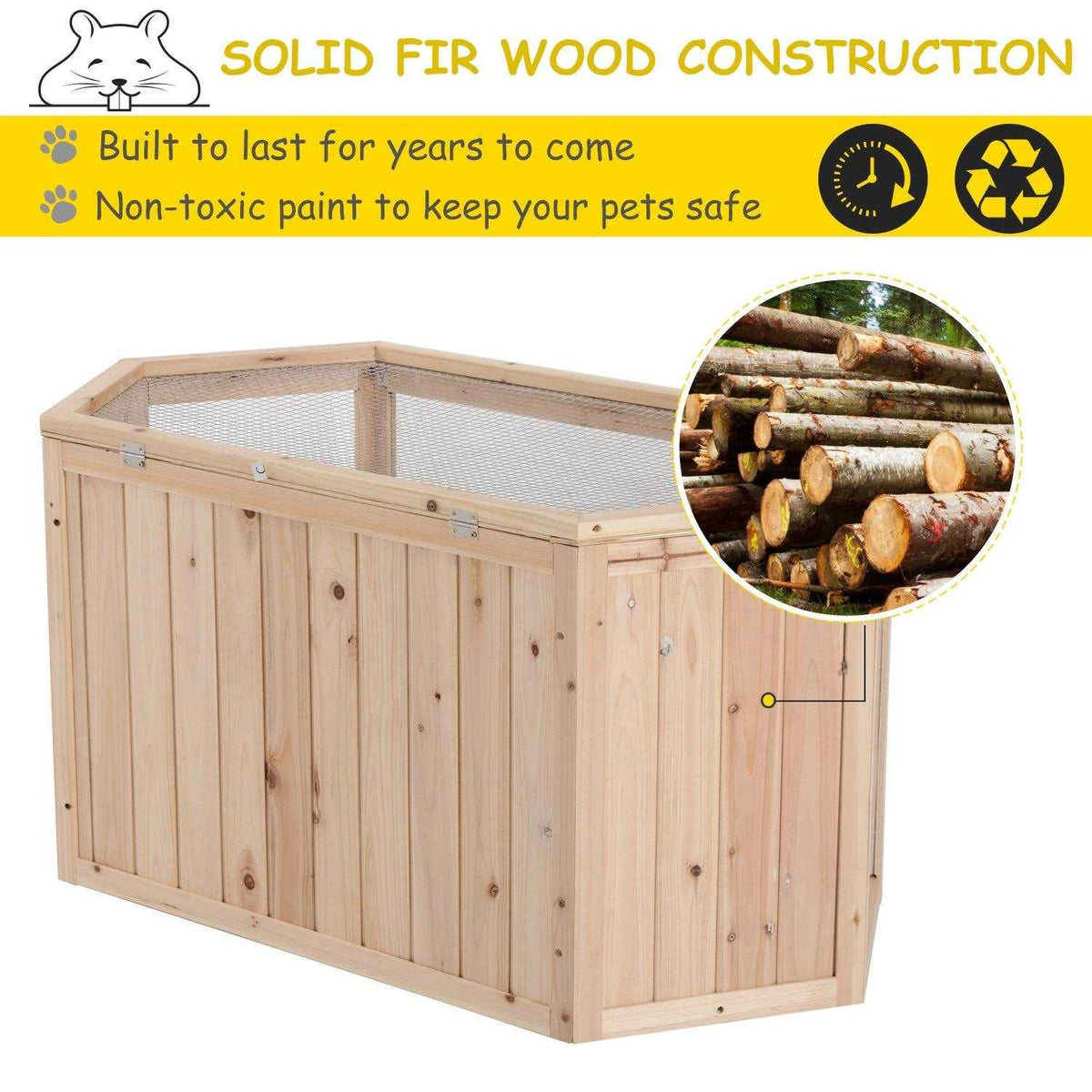 3 Tier Wooden Hamster Cage Small Animal House with Slide A729