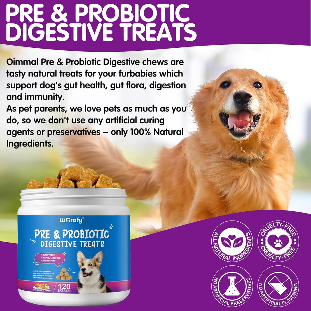 Duck Flavor Probiotic Dog Chews 120 Soft Chews F8531