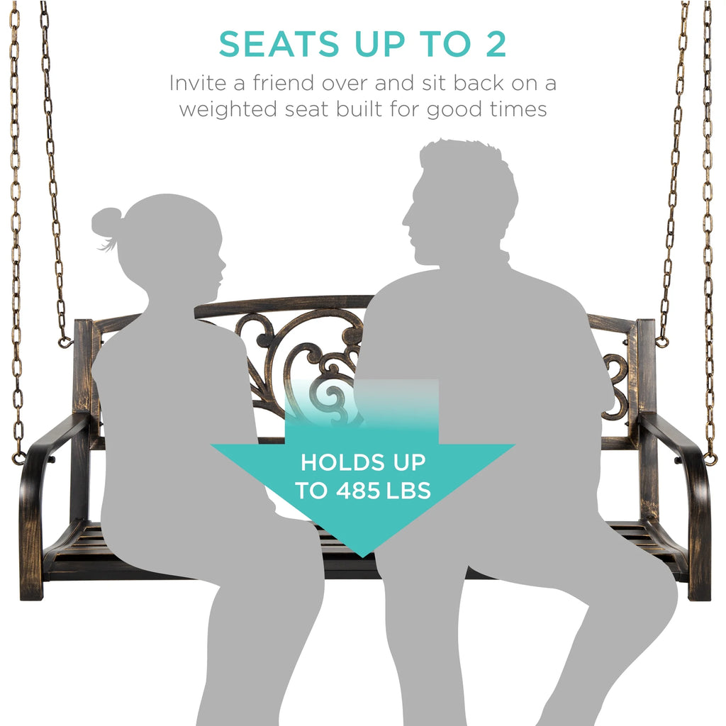 Bronze Metal Outdoor Porch Swing R86605