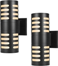 Matte Black 2 Pack Die-cast Aluminum Outdoor Wall-Mounted Light with Tempered Glass R7040