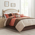 Brown 7 Piece Queen Faux Suede Comforter Set Y89107