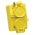 Wet Location Straight Blade Receptacle, Duplex Flip Lid, Female, 3 Wires, 2 Poles, NEMA 6-20 F755173