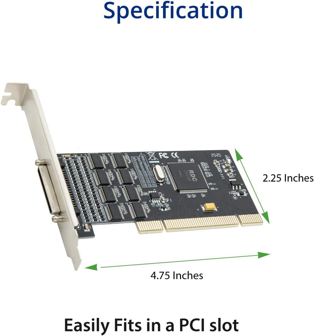 8 Port Serial DB9 RS-232 PCI Controller Card Pack of 2 W2728