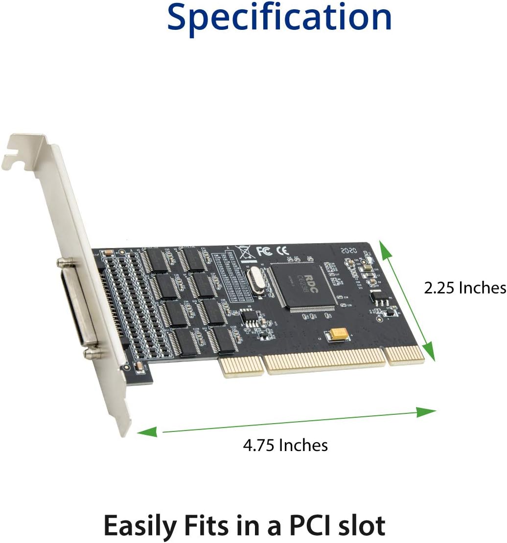 8 Port Serial DB9 RS-232 PCI Controller Card Pack of 2 W2728