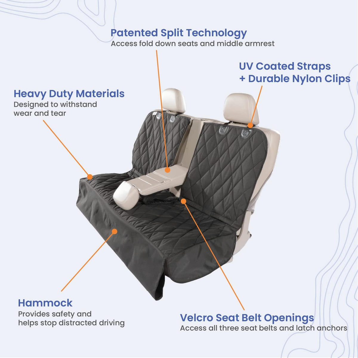 Black Dog Seat Cover with Hammock O765697