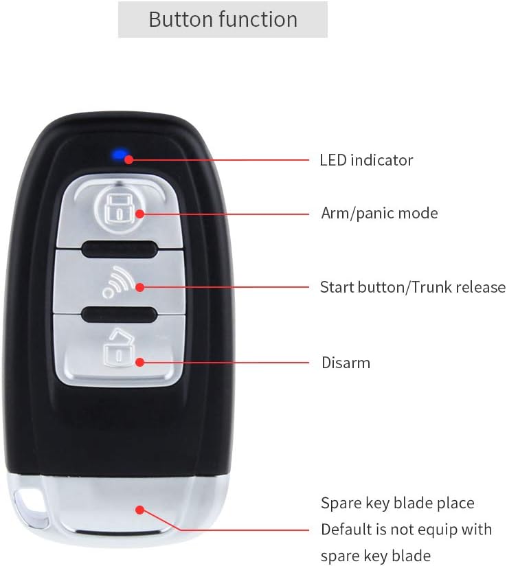 Rolling Code Car Alarm System with Passive Keyless Entry Push Start Stop Button P32339