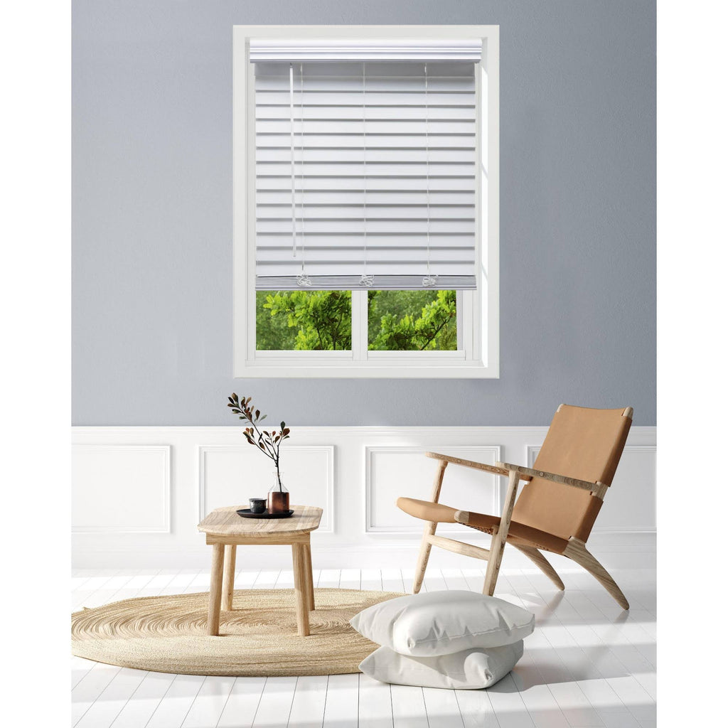 White Faux Wood Blinds S8326
