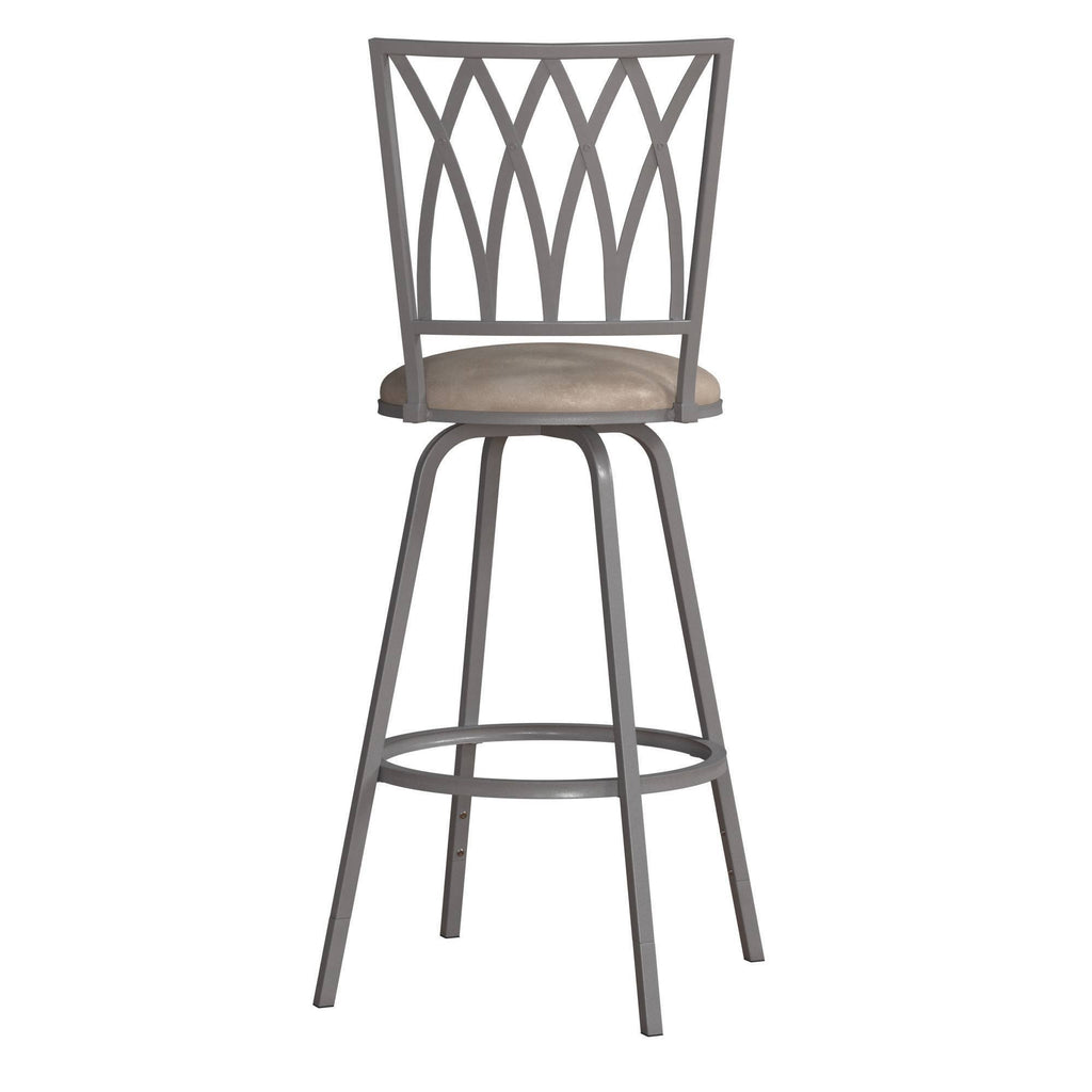 Silver Metal Swivel Adjustable Stool, Set of 2 P2342