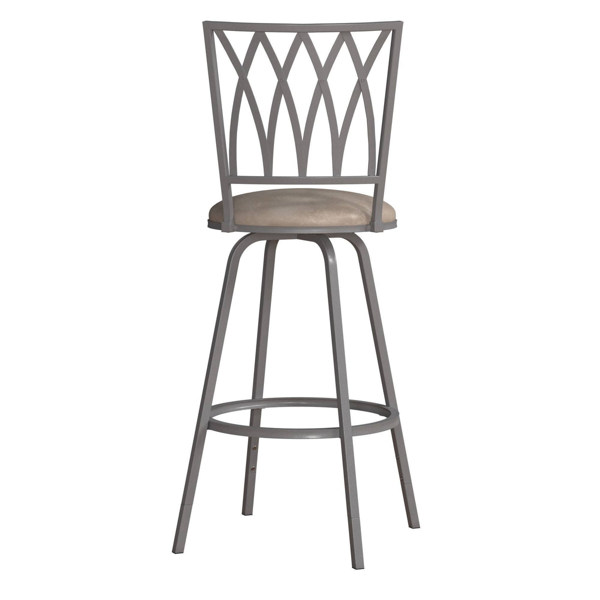 Silver Metal Swivel Adjustable Stool, Set of 2 P2342