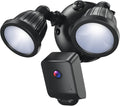 2500 Lumens Floodlight Camera Outdoor, Motion-Activated Light, Motion Detection and Siren Alarm, Waterproof (Black) D178149