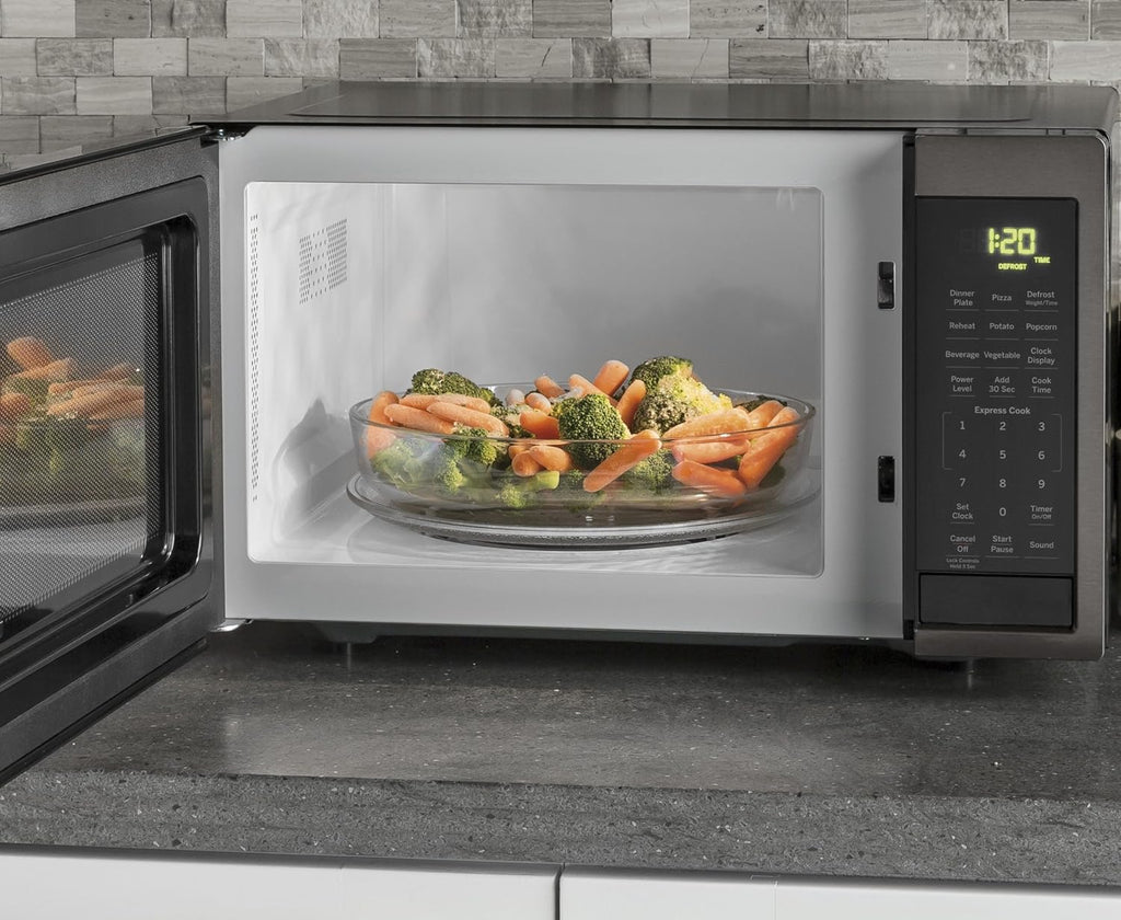 0.9 Cu Ft 900 Watts Black Stainless Steel Microwave Oven C5696
