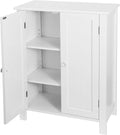 Bathroom Floor Storage Cabinet with Adjustable Shelf and Double Door O8496