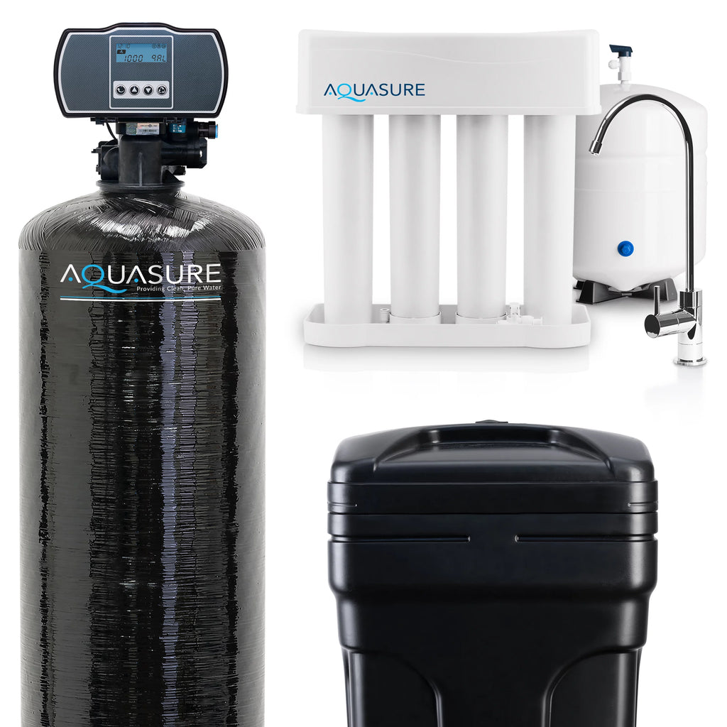 Whole House Water Softener Reverse Osmosis Drinking Water Filter Bundle (64,000 Grains) G256