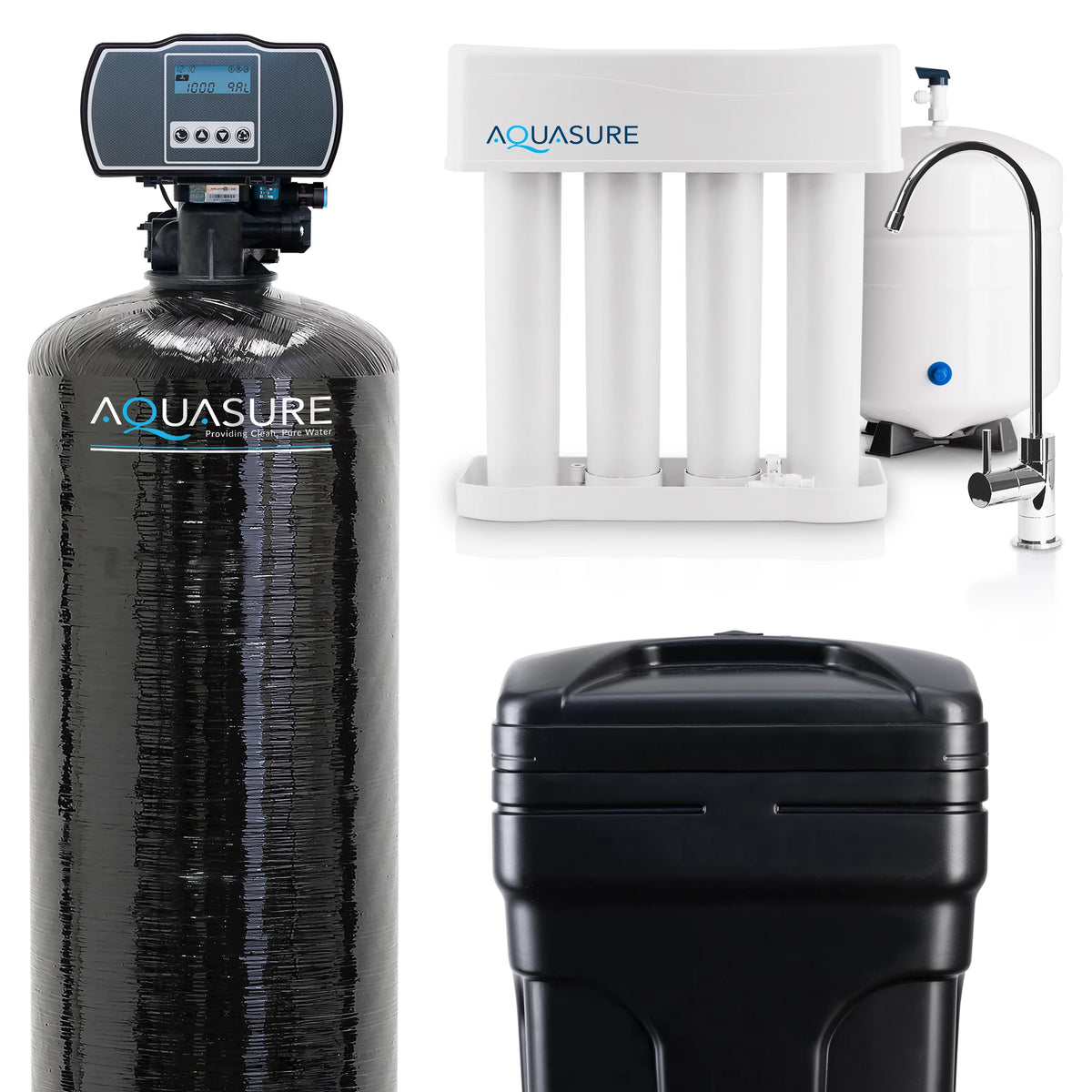 Whole House Water Softener Reverse Osmosis Drinking Water Filter Bundle (64,000 Grains) G256