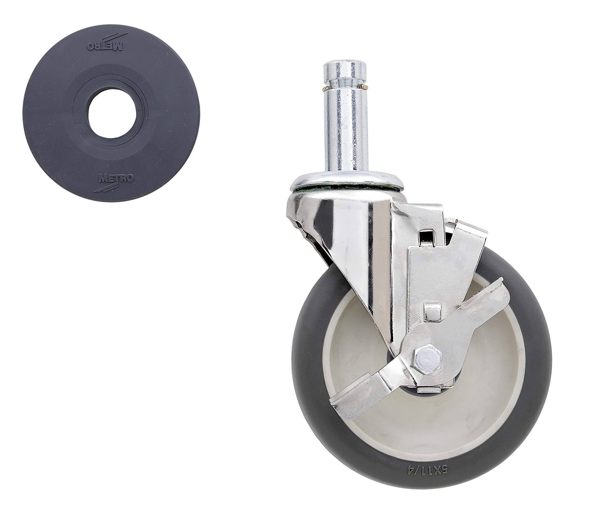 5x22 Diameter Wheel Brake Stem Caster, 300 lbs Capacity E826