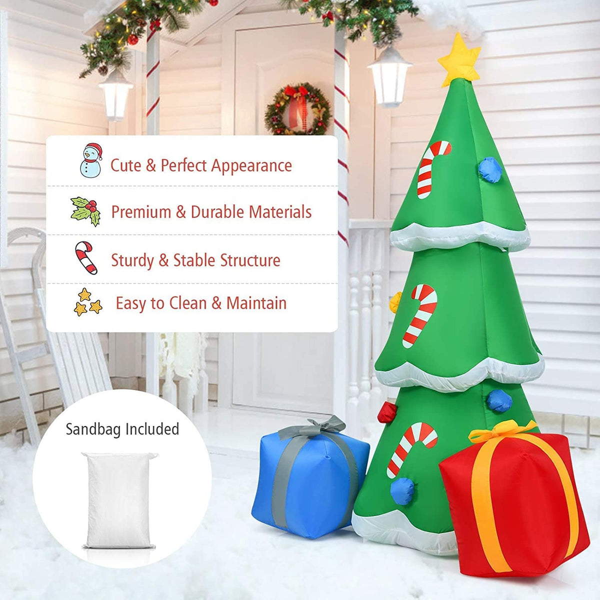 6 FT Christmas Tree Inflatables with Led Lights K18701