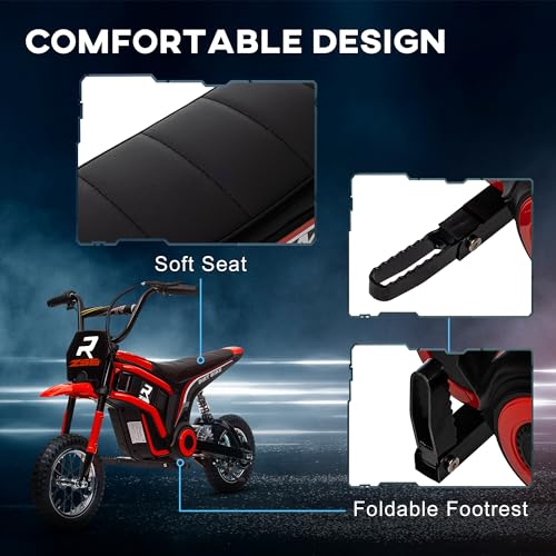 Electric Dirt Bike 24V 350W Off-Road Motorcycle Red J4961